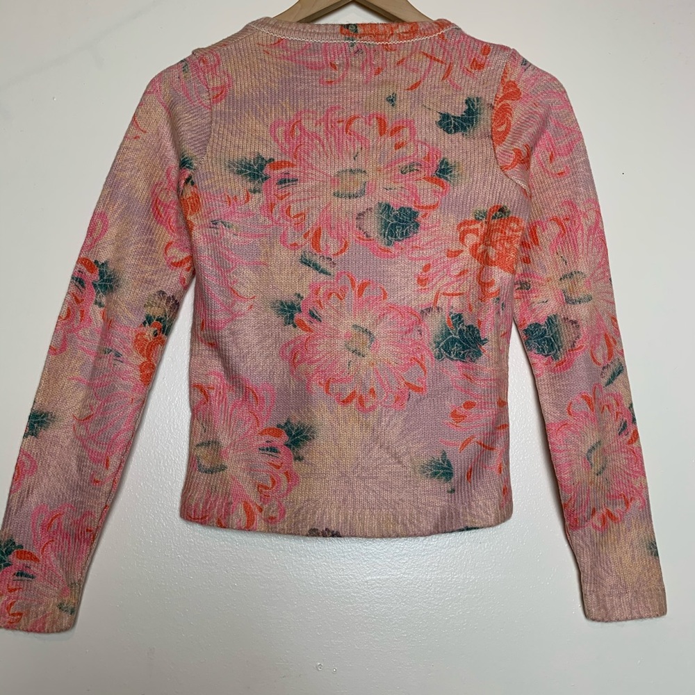 Anthropologie | Postage Orange & Pink Floral Wool - Picture 7 of 8